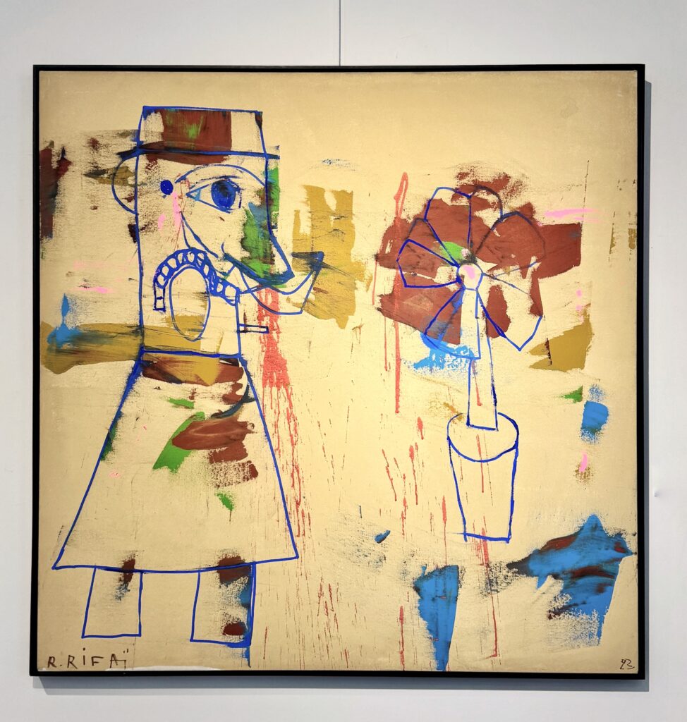 Darwich aux Fleurs, 2023, Acrylic on Canvas, 150 × 150 cm