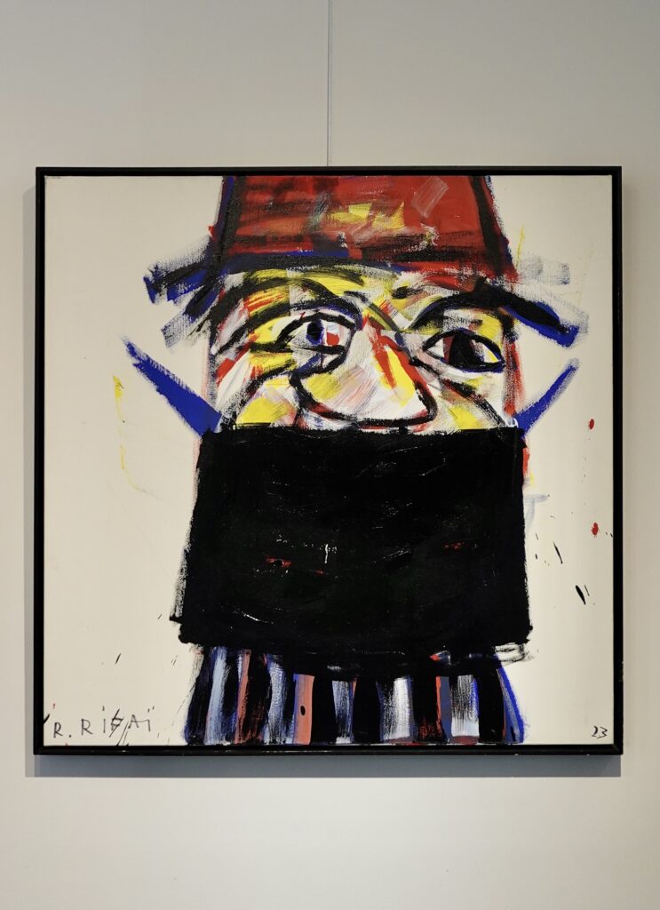 Darwich Touareg Red Hat, 2023, Acrylic on Canvas, 100 × 100 cm