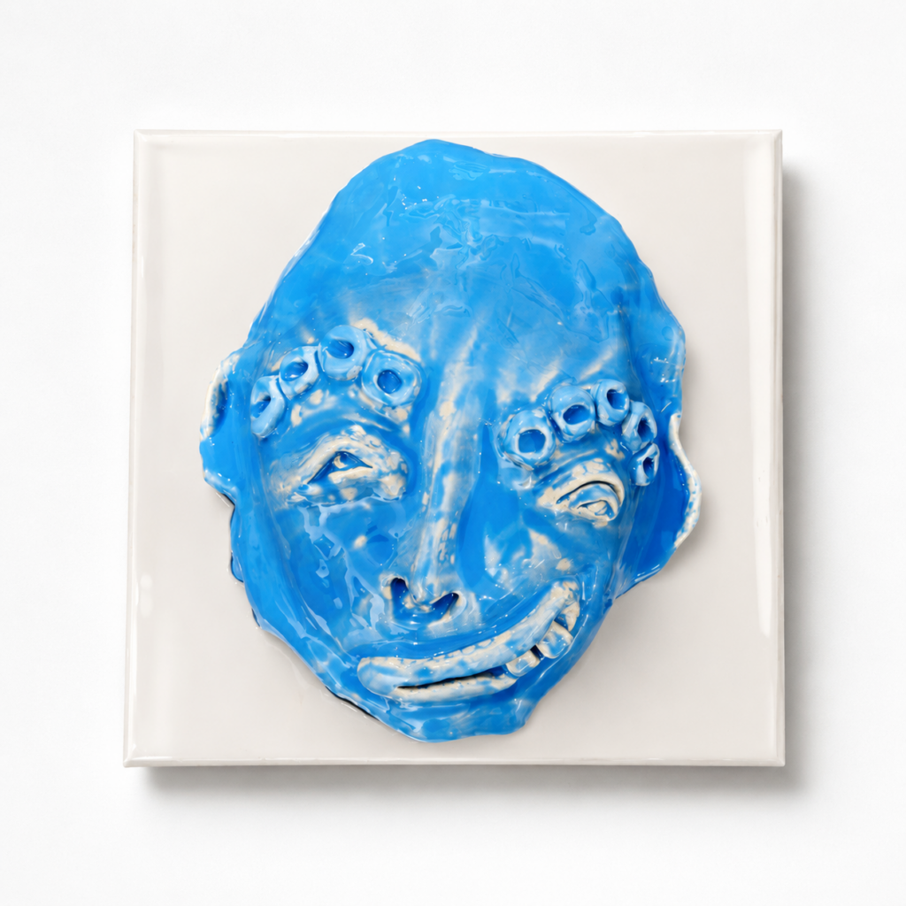 Ceramic Mask On Mirror, ​Ceramic - 5 kg -Size Varies : ø 30 cm
