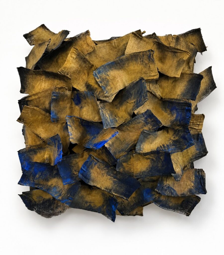 Verzonken blauw, 2026; Mixed Media; 60 x 60 cm 