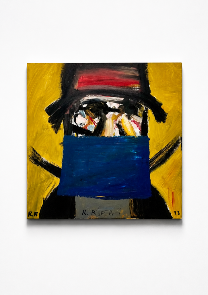Darwich Touarègue yellow, 2023, Acrylic on Canvas, 50 x 50 cm
