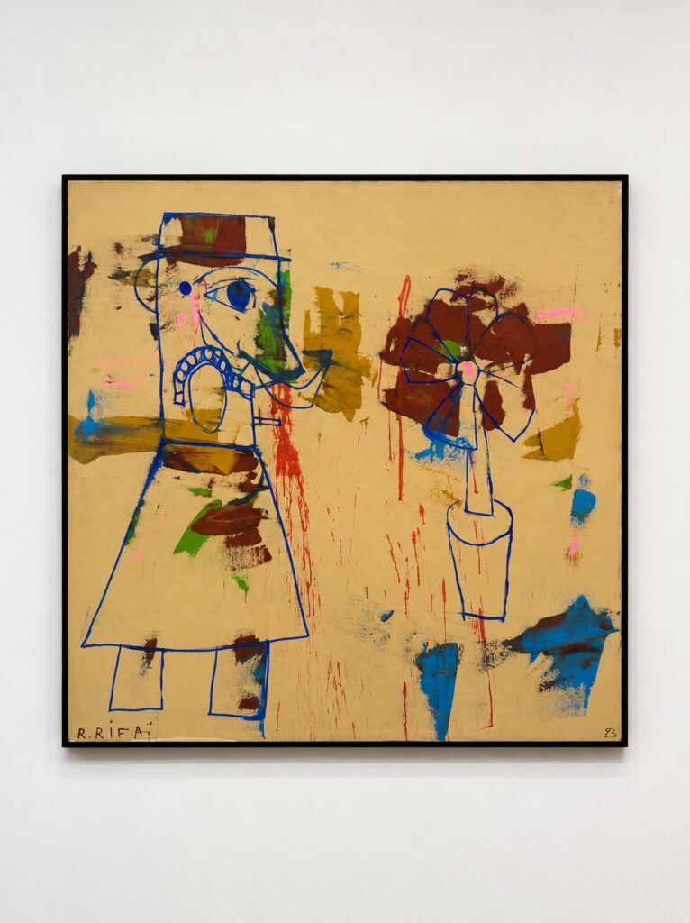 Darwich aux Fleurs, 2023, Acrylic on Canvas, 150 × 150 cm