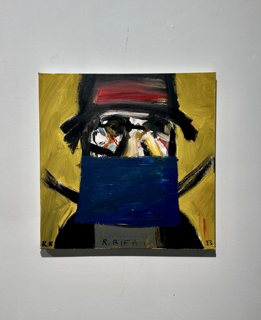 Darwich Touarègue yellow, 2023, Acrylic on Canvas, 50 x 50 cm