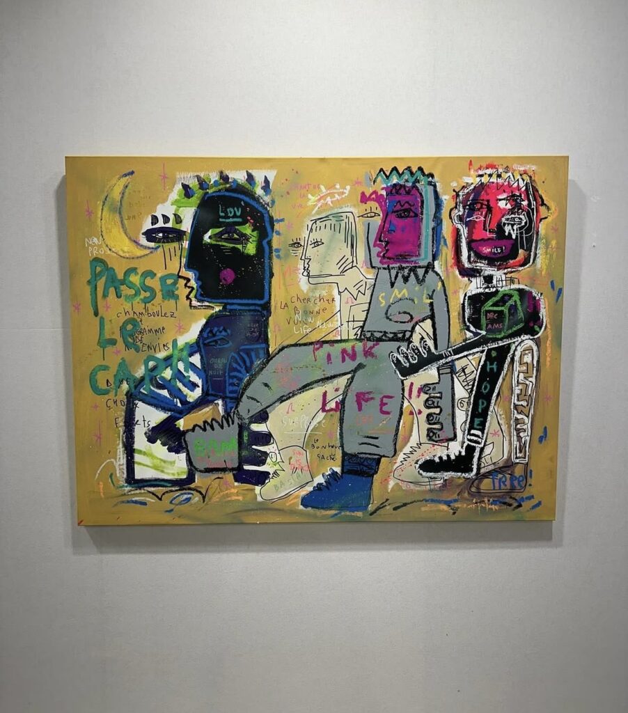 Sous les Petits Details de la Vie 2024 Techniques Mixtes sur Toile 114 x 195 cm