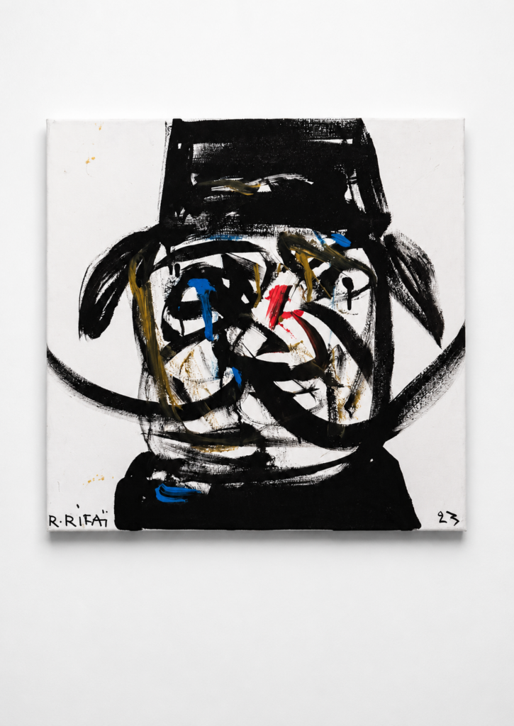 Darwich black moustache, 2023, Acrylic on Canvas, 50 x 50 cm