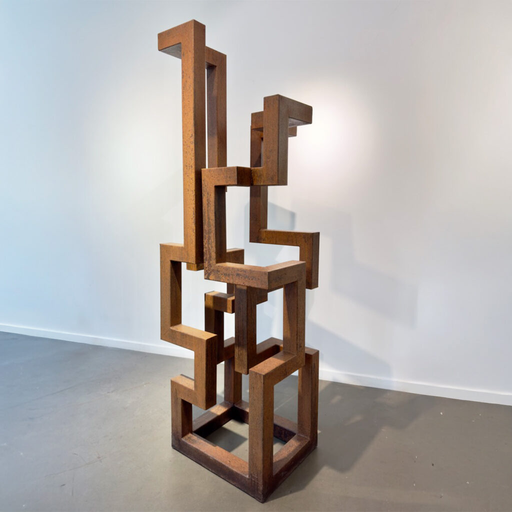 210 Gratte-Ciel, corten steel, 210 × 60 × 60 cm