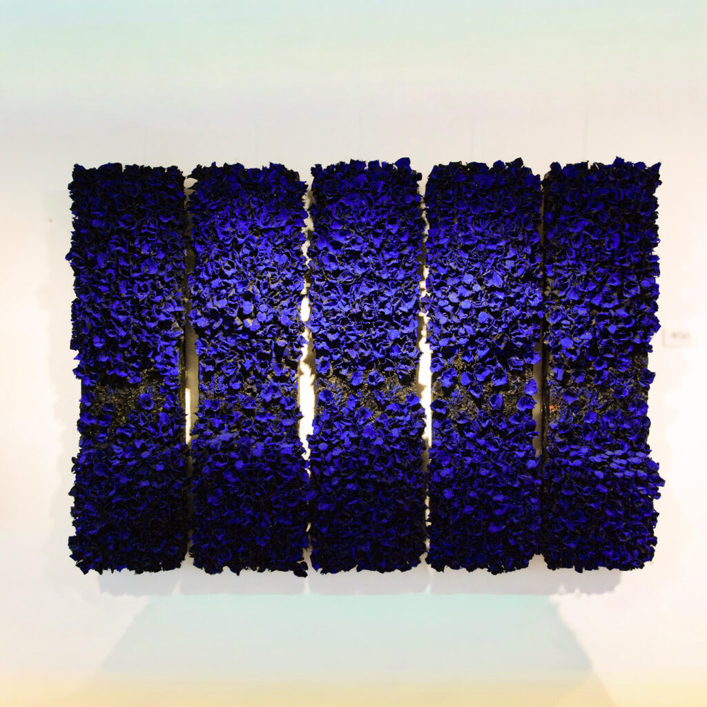 About Blue, 2024, Mixed Media, 120 x 30 x 5