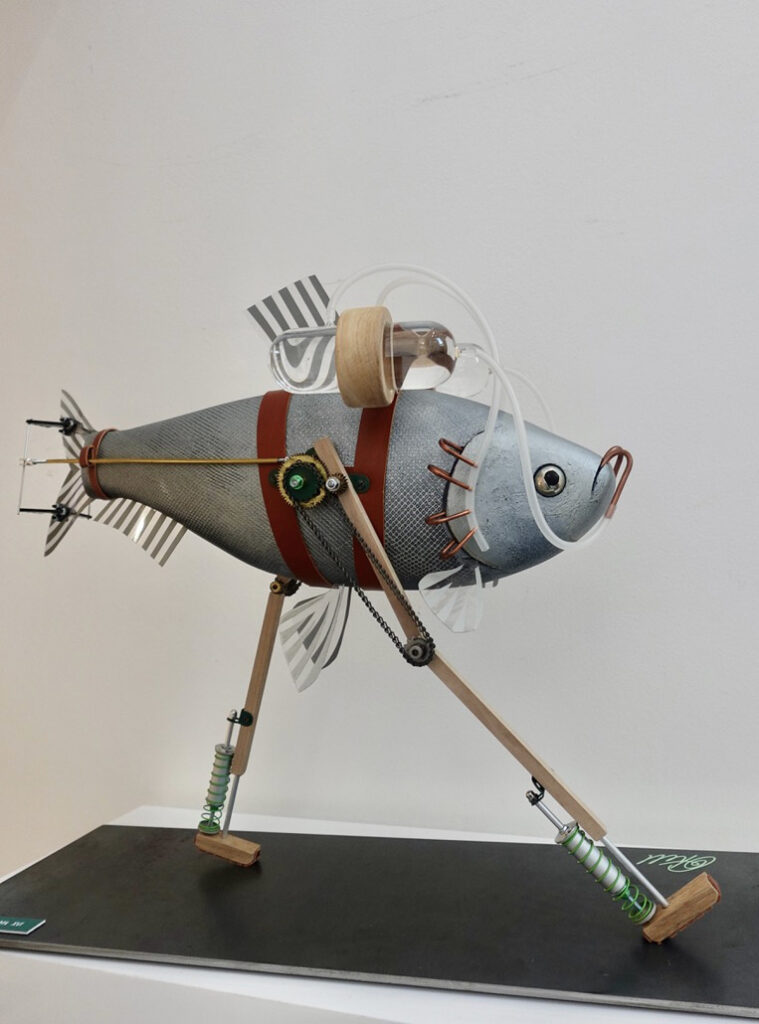 Landfish MCXVI, Green Mackerel, 2025, Mixed Media, 25 × 65 × 50 cm
