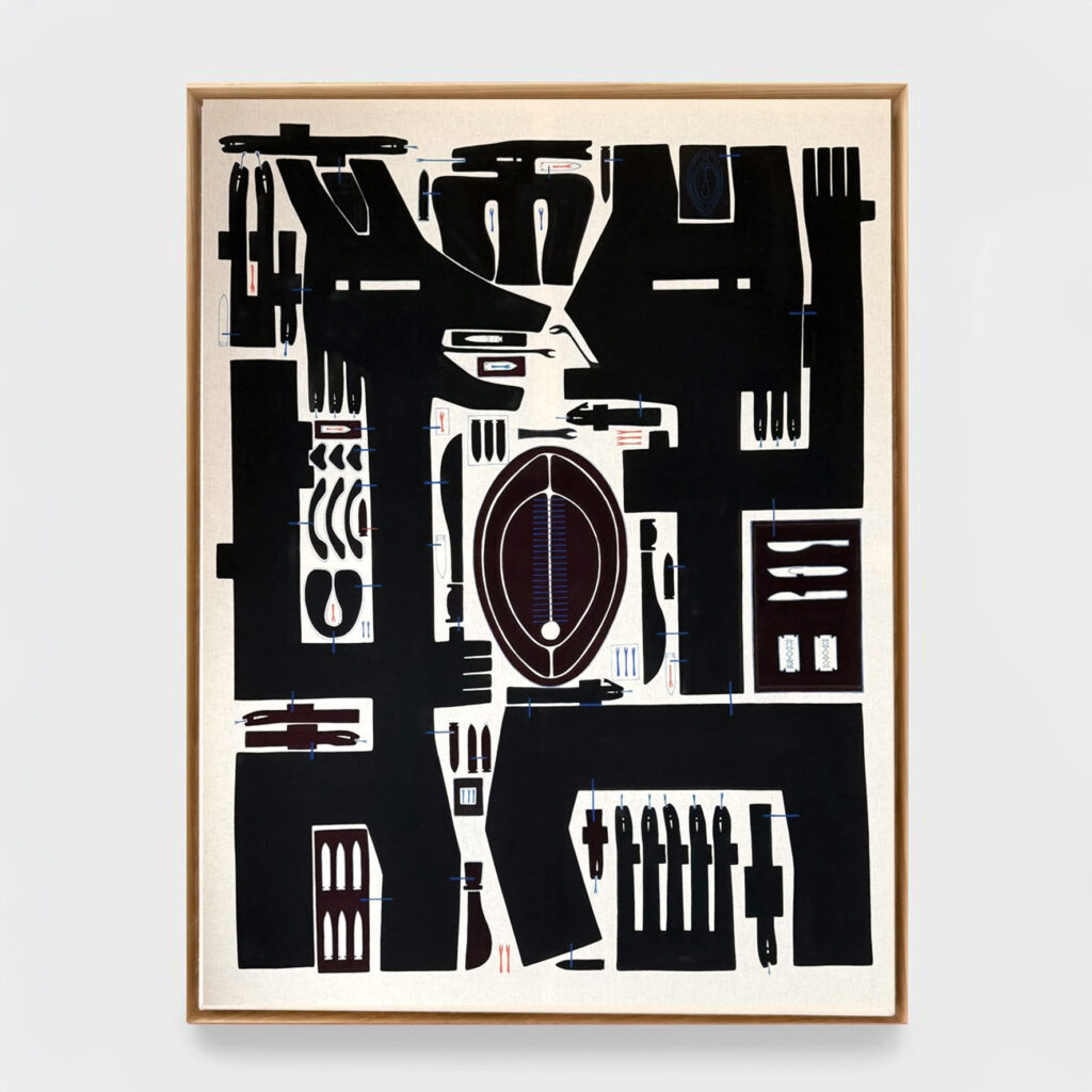 Anatomia barbariei (ex latin: Anatomy of a Barbarity), 2025, ink and pigments on canvas, 134 x 164 x 6 cm