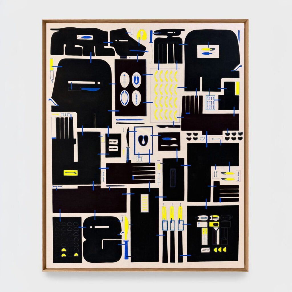 Anatomia barbariei II, PART 2, (ex latin: Anatomy of a Barbarity II ), 2025, ink and pigments on canvas, 134 x 164 x 6 cm