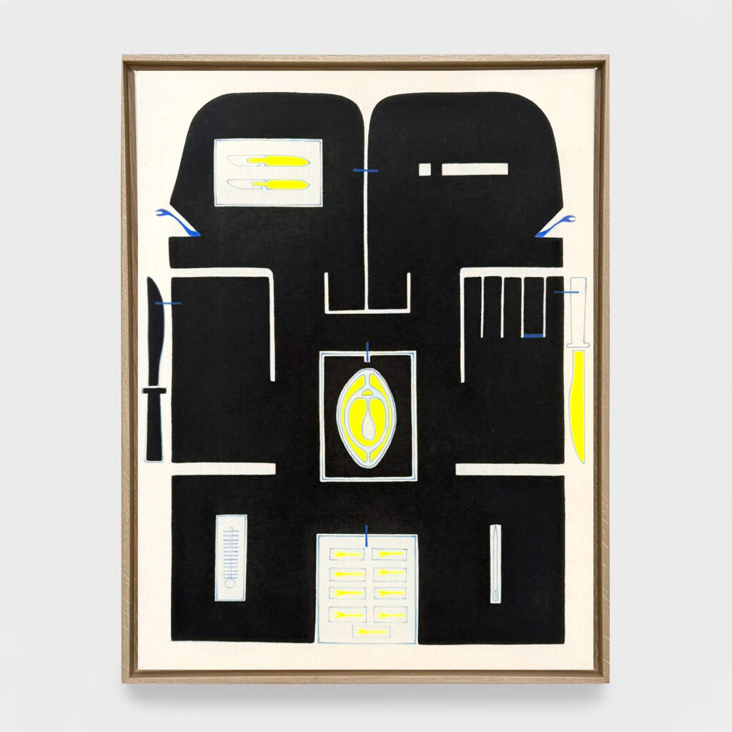 Hoc est pro bono tuo (ex latin: This is for your own Good), 2025, ink and pigments on canvas, 54 x 74 x 3,5 cm