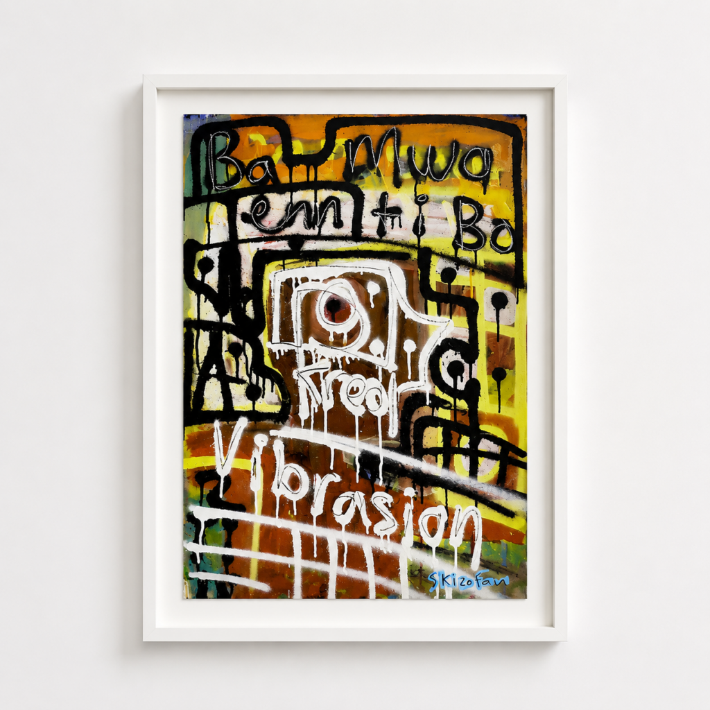 Ba moin en ti bo, mixed media on paper, 54 x 76 cm