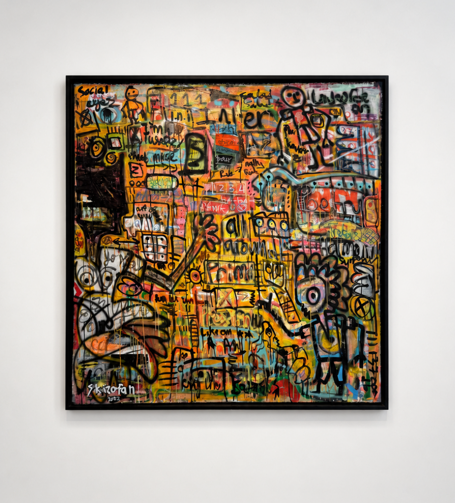 Ritmik Terner, mixed media on canvas, 144 x 150 cm