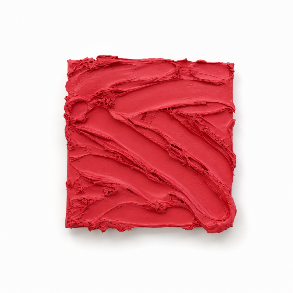 Framboise Intense, 2025, mixed media, 32 x 32 cm 