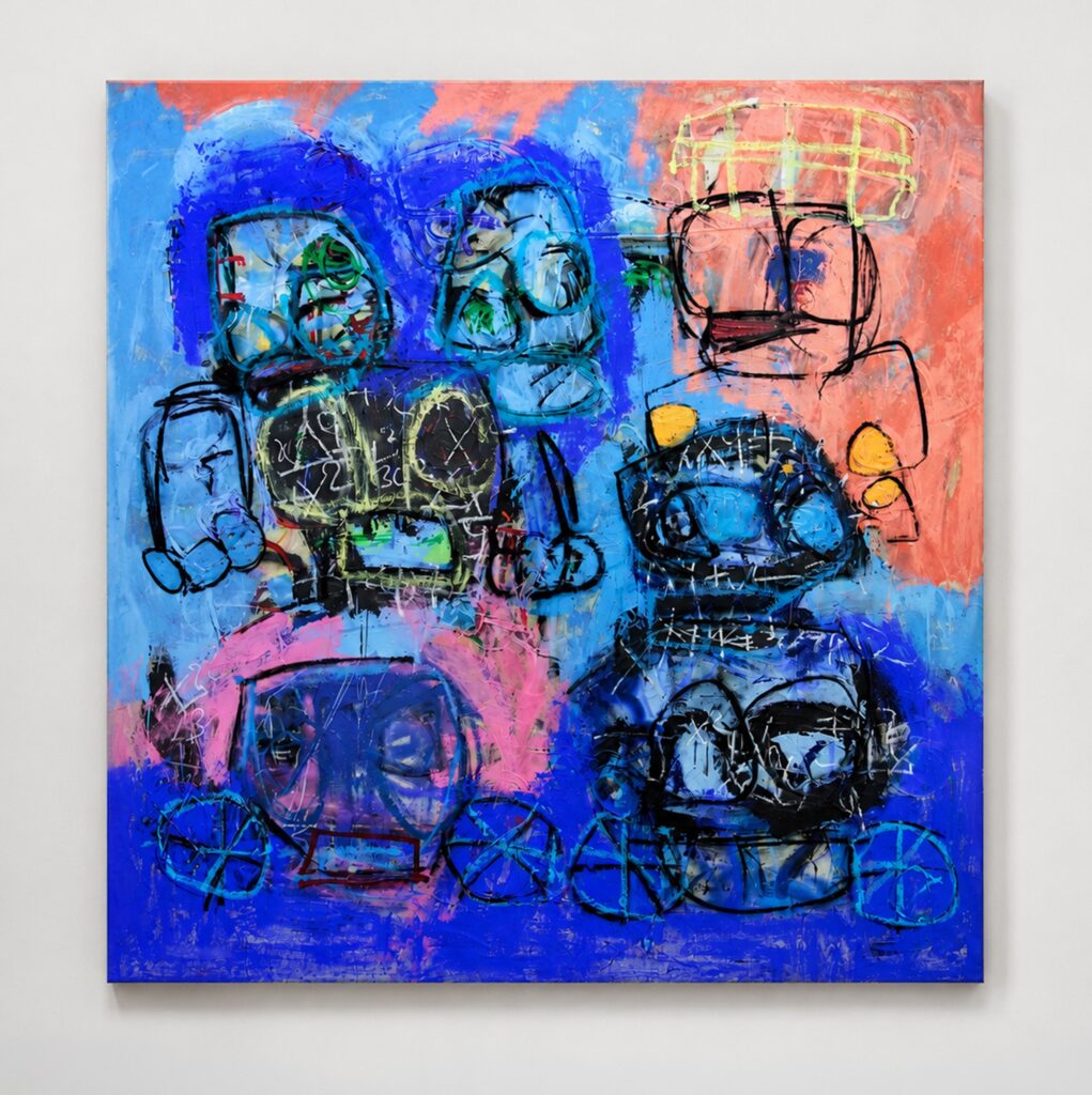 Gangsters paradise, 2023, oil, acrylic and charcoal on canvas, 165 x 170 cm