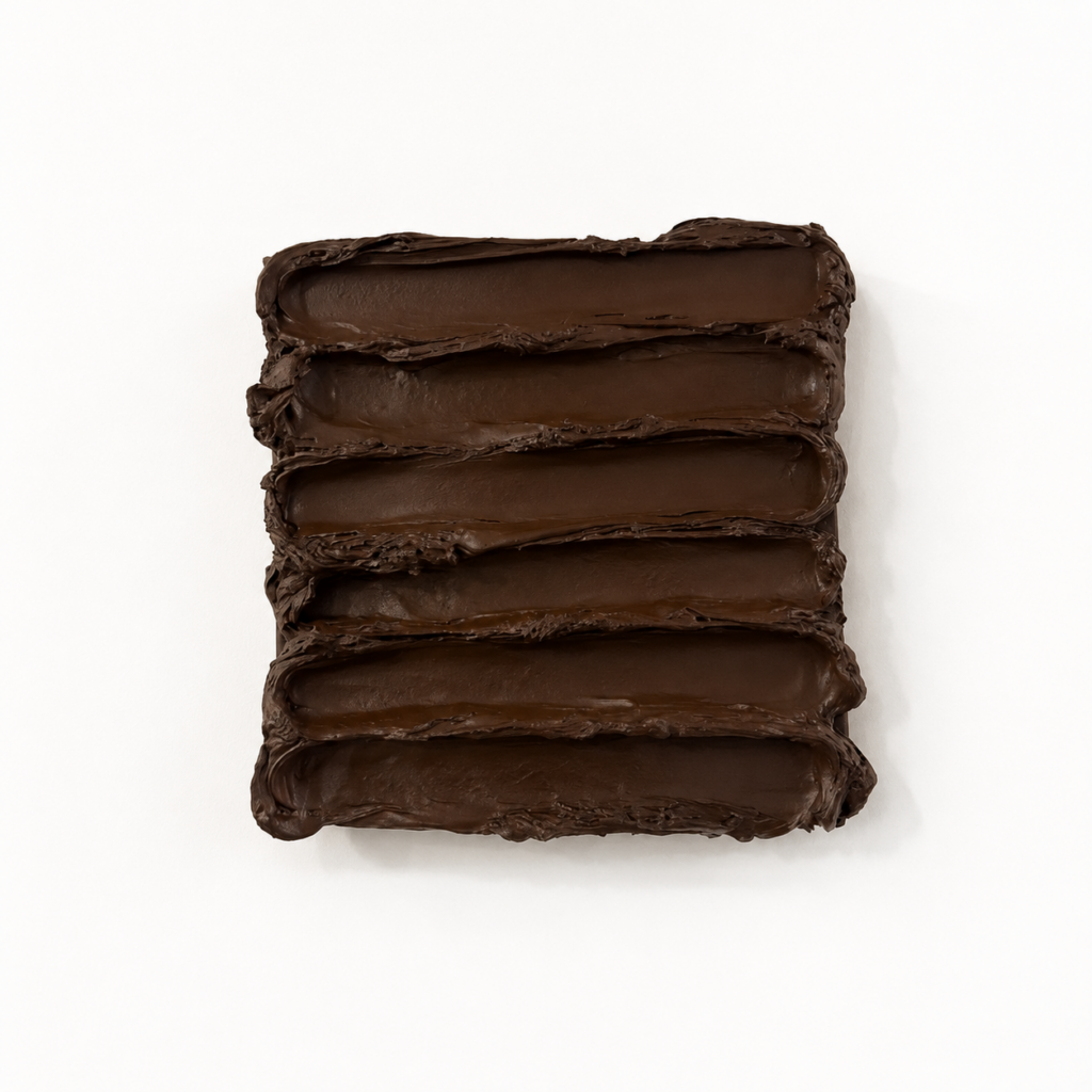 Intensement Chocolat, 2025, mixed media, 32 x 32 cm 