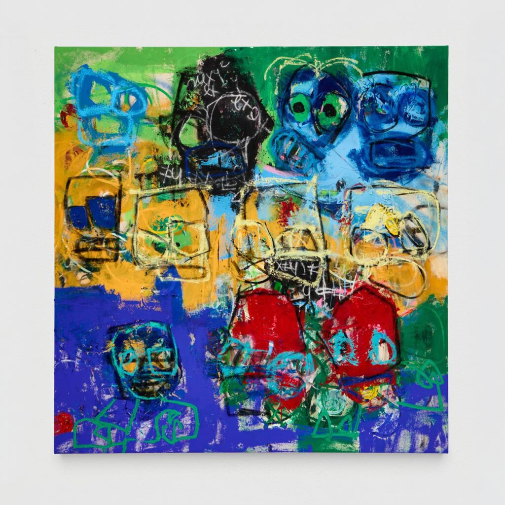 Looking for the intruder, 2023, oil, acrylic and charcoal on canvas, 165 x 160 cm