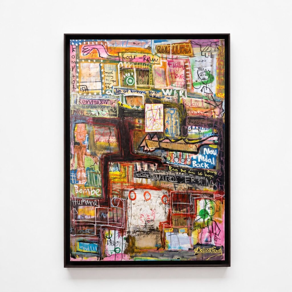 Pandan pandemi, 2022,  mixed media on canvas,  70 x 100 cm