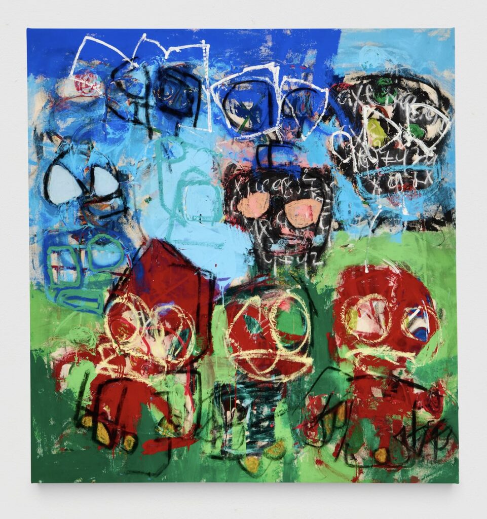 Red Phatasmagoria, 2023, oil, acrylic and charcoal on canvas, 160 x 165 cm