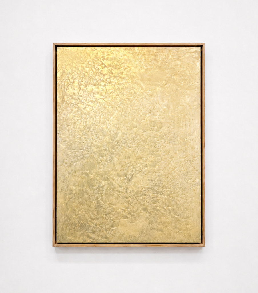Terra Firma Series 4; Gold, 2023, resin on canvas, 92 x 122 cm