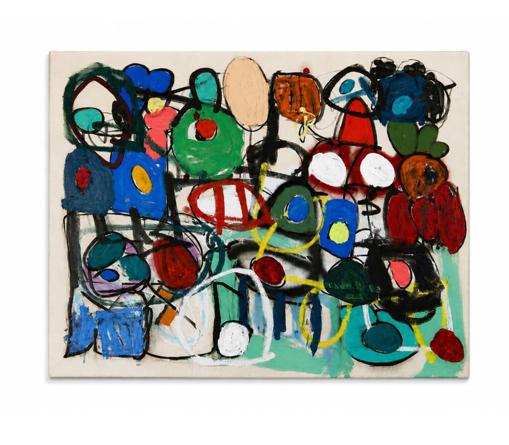 The joker climax, 2021, oil, acrylic and charcoal on canvas, 100 x 120 cm