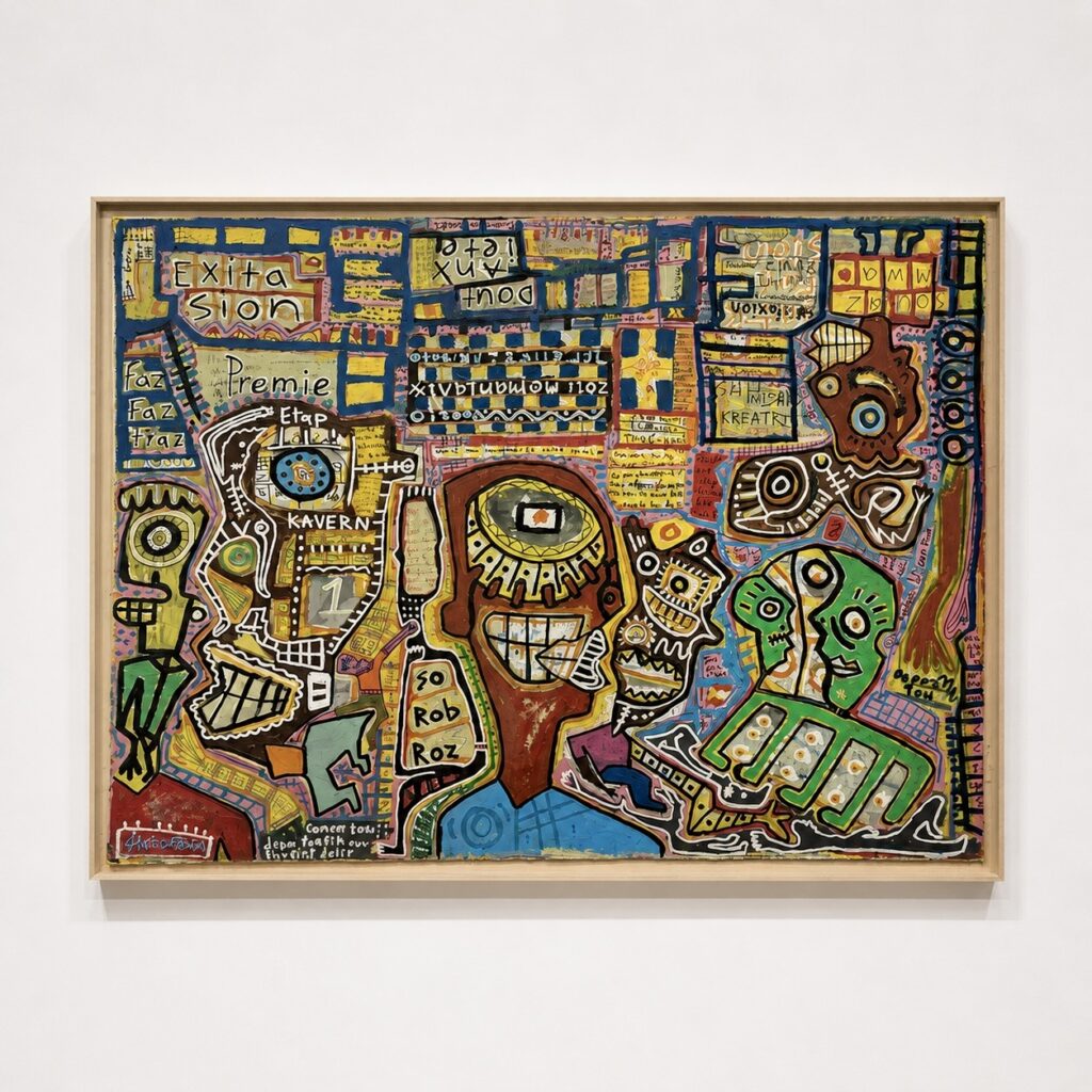 Untitled, mixed media on canvas, 156 x 205 cm