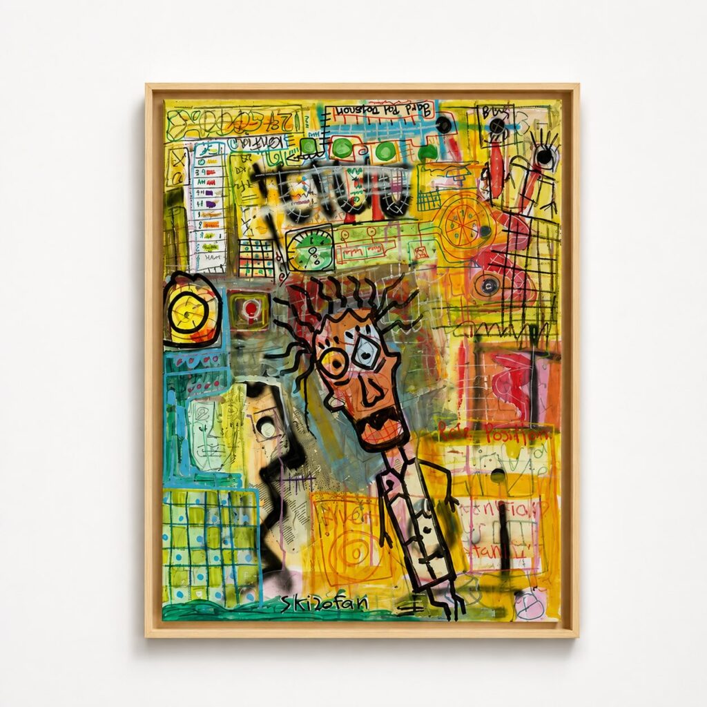 Untitled, mixed media on canvas,  63 x 82 cm