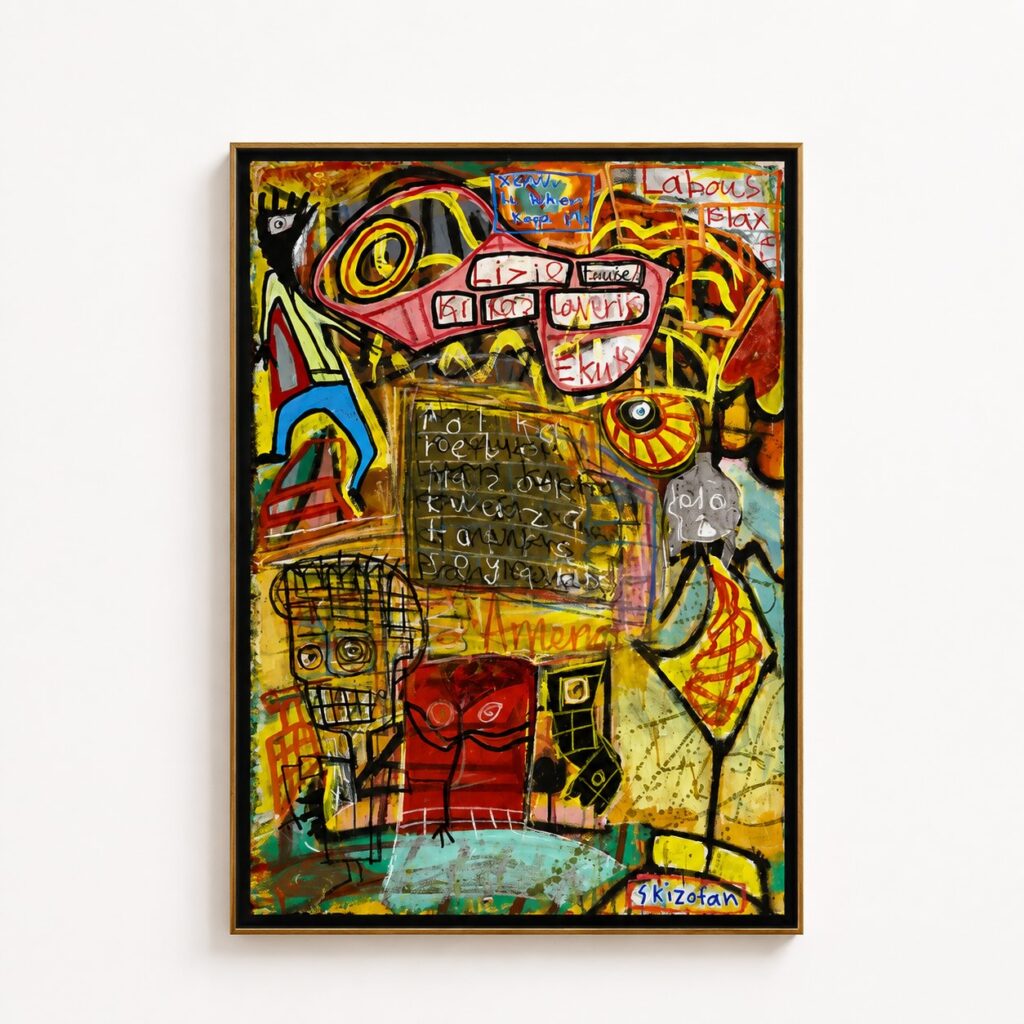 Untitled, mixed media on canvas, 79,5 x 111 cm