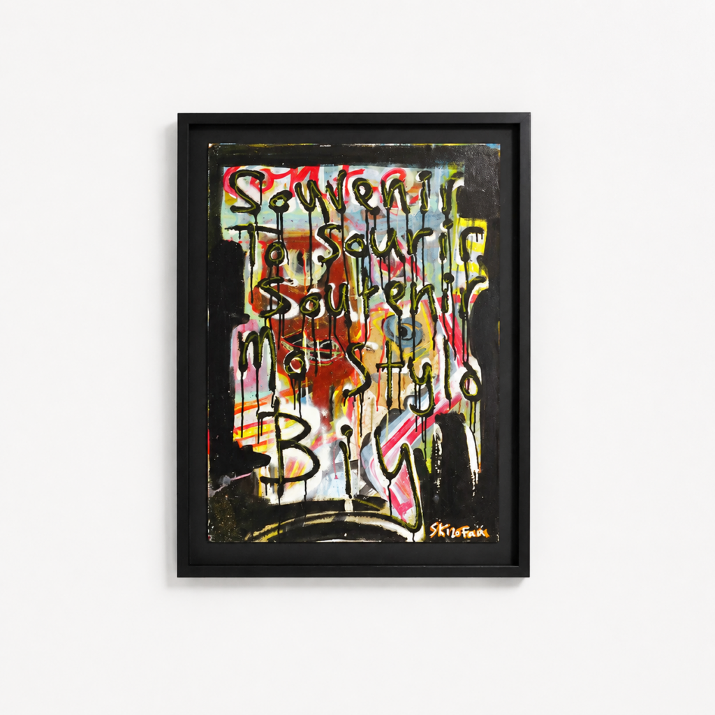 Z'yeux de mots, mixed media on paper, 65 x 87 cm