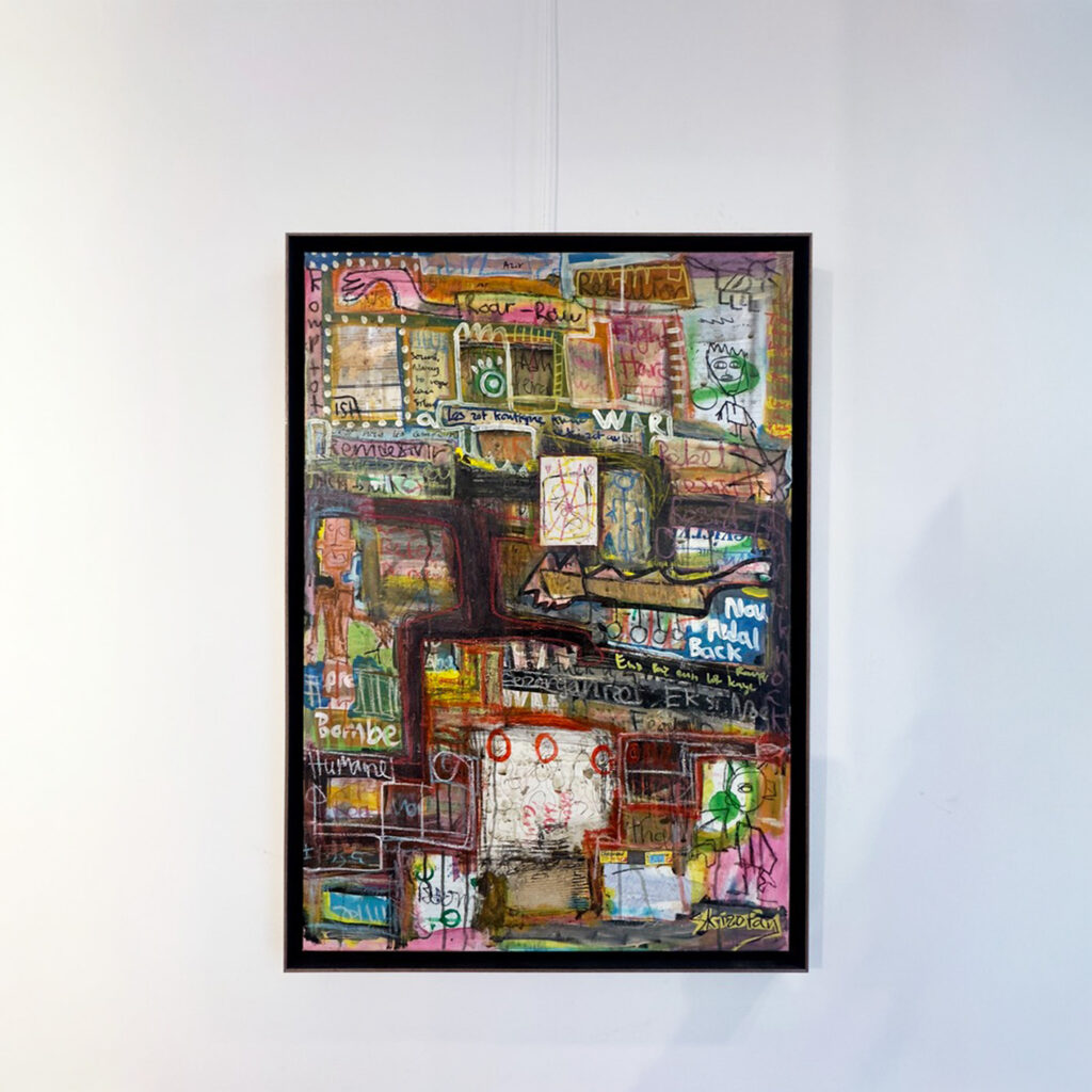 Pandan pandemi, 2022,  mixed media on canvas,  70 x 100 cm