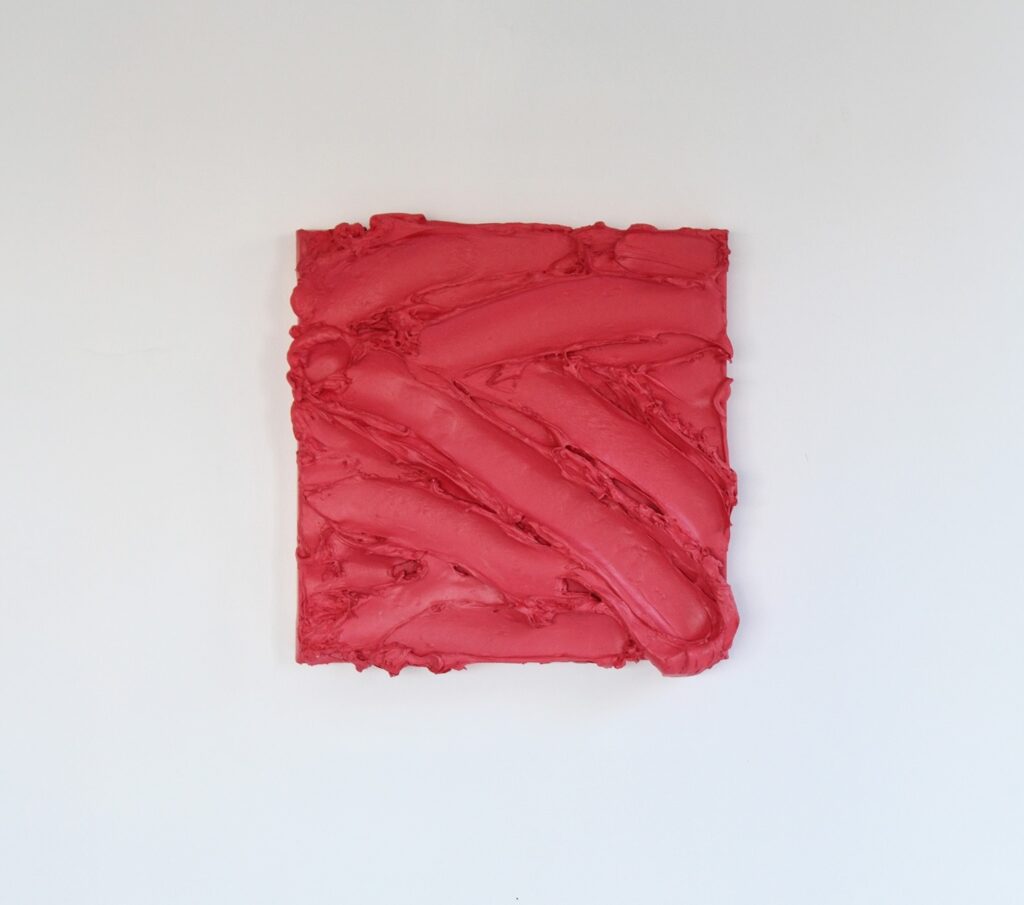 Framboise Intense, 2025, mixed media, 32 x 32 cm 