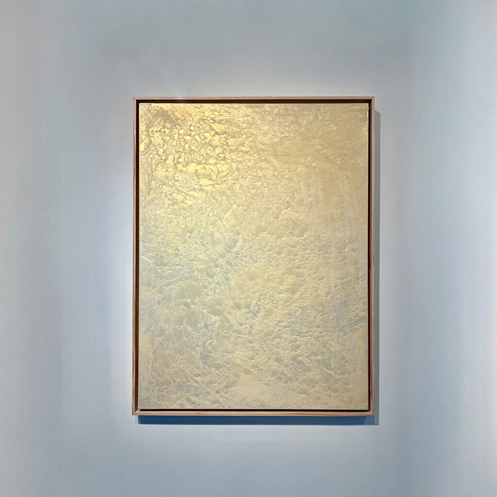 Terra Firma Series 4; Gold, 2023, resin on canvas, 92 x 122 cm