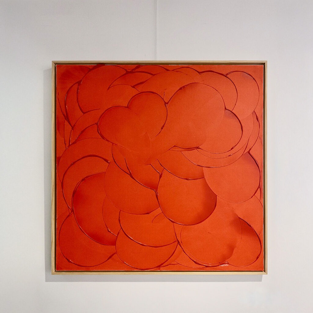 Botanical Series; Zinnia, 2023, acrylic on canvas, 122 x 122 cm