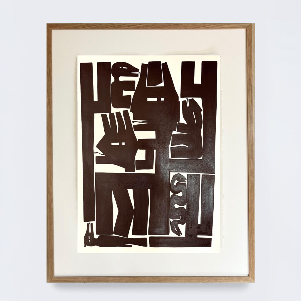 Carniflex Kabul (ex latin: the, Butcher of Kabul, 2024, chinese ink on paper Arches 640g, 83 x 103 x 4cm