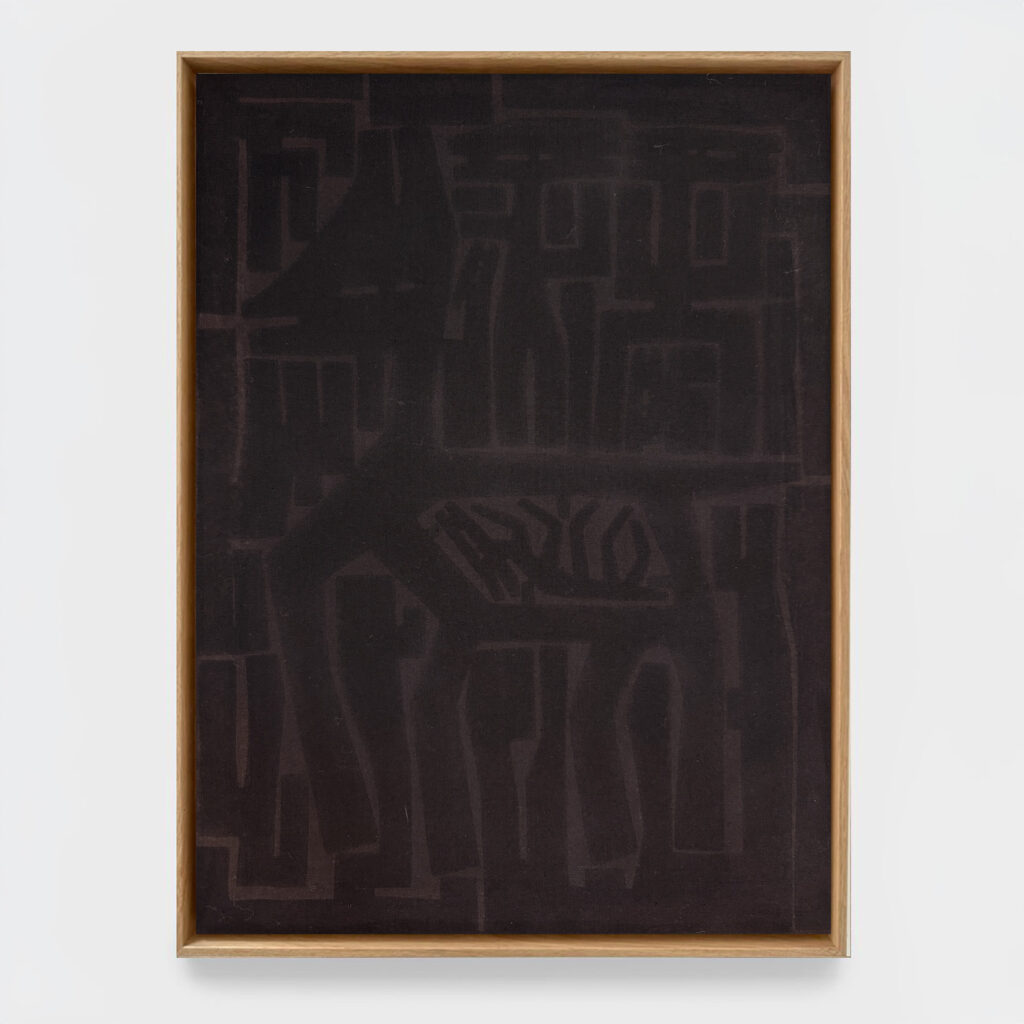 Theatrum occultum III (ex latin: The interior theater ), 2025, ink and pigments on canvas, 54 x 74 x 3,5 cm