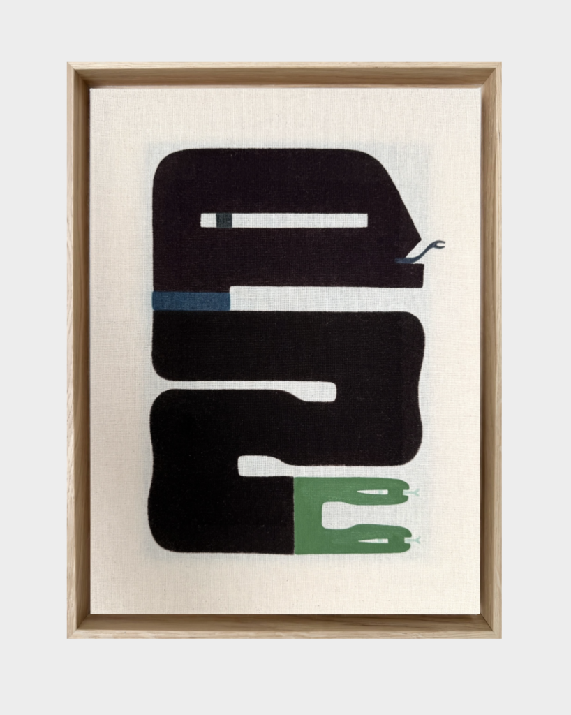 Parthenope I , 2026; Ink and pigments on canvas; Dimensions: 34 x 44 x 3,5 cm