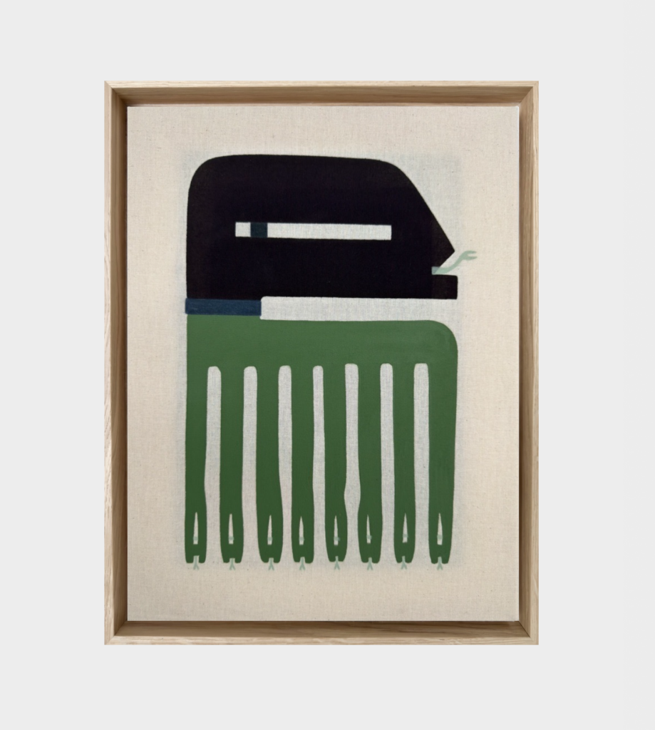 Peisinoe I, 2026; Ink and pigments on canvas; Dimensions: 34 x 44 x 3,5 cm